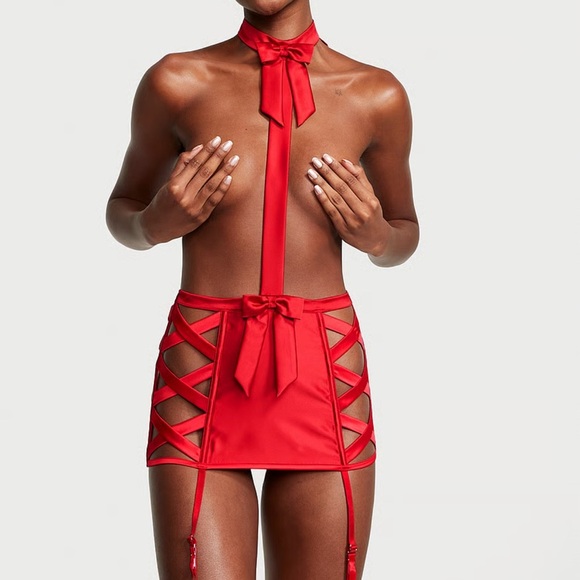 New! Victoria’s Secret black and white Bow Topped Playsuit Lingerie NWT small - Picture 5 of 9